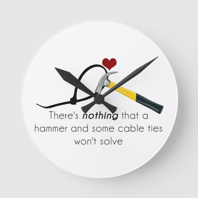 Hammer and zap-strap runde wanduhr (Vorderseite)