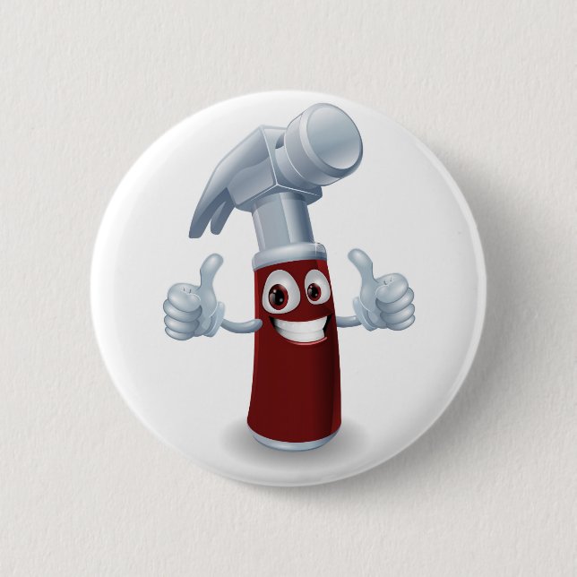 Hammer-Cartooncharakter Button (Vorderseite)