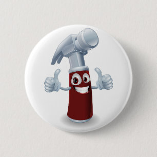 Hammer-Cartooncharakter Button