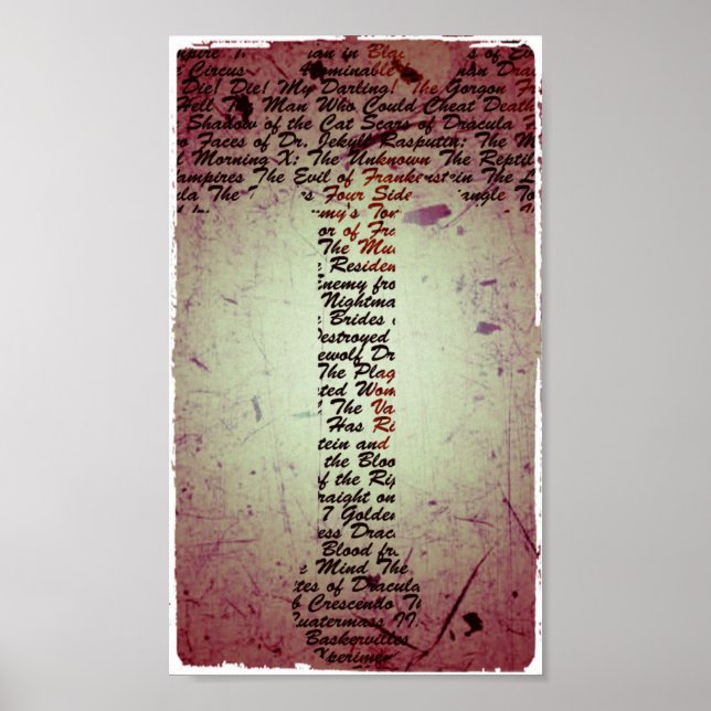 Hammer Films Hammer Poster ist rot, schwarz, Sepia (Vorne)