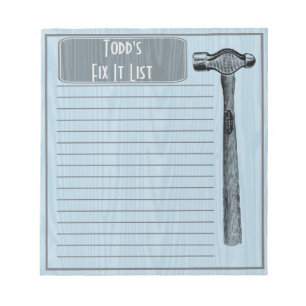 Hammer It Out Fix It Chore List Monogram Notizblock