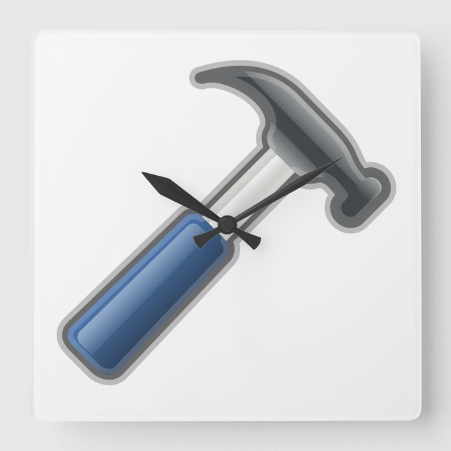 Hammer Quadratische Wanduhr (Vorderseite)