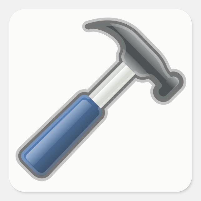 Hammer Quadratischer Aufkleber (Vorderseite)