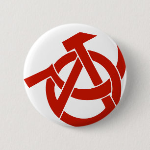 HAMMER-SICHEL-ANARCHIE-LOGO BUTTON