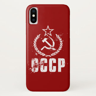Hammer Sichel Weiße Vintage-Flagge iPhone X Hüllen