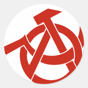 HAMMER SICKLE ANARCHY LOGO RUNDER AUFKLEBER