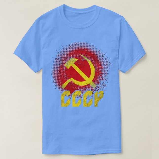 Hammer Sickle sowjetische Gewerkschaft CCCP Kommun T-Shirt (Design vorne)