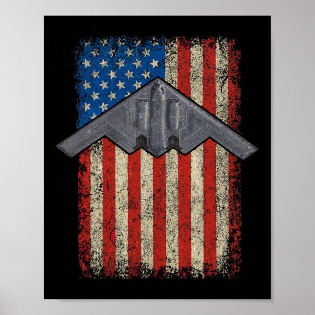 Hammer Time Stealth B-2 Militärflugzeug Mitternach Poster (Vorne)