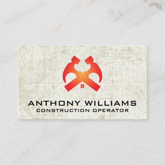 Hämmer und Hausdach | Grunge Hintergrund Visitenkarte (Vorderseite)