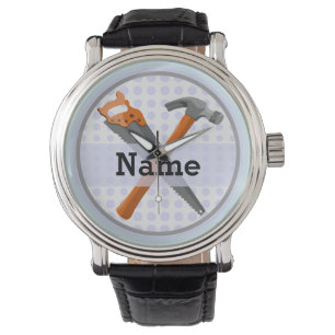 Hammer und Sägedesign für Jungen Armbanduhr