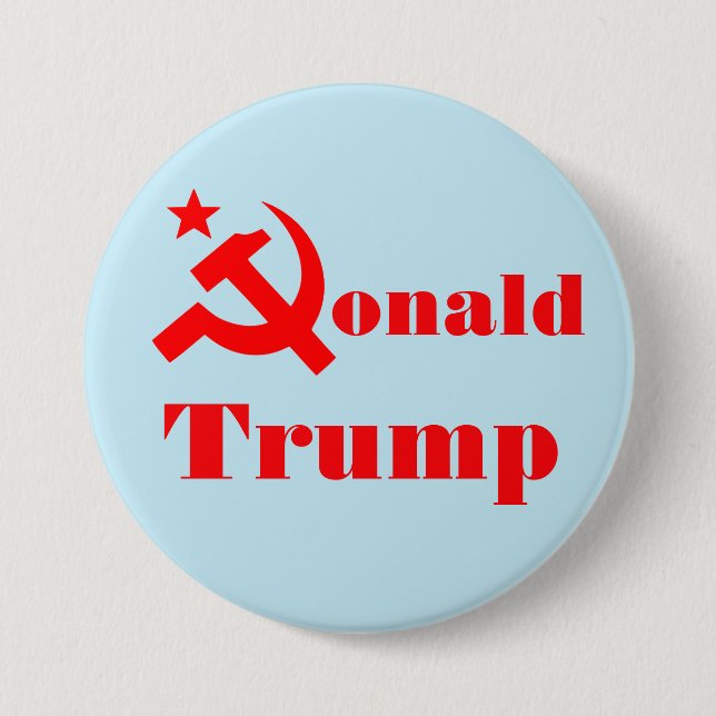 Hammer und Sichel "Donald Trump " Button (Vorderseite)