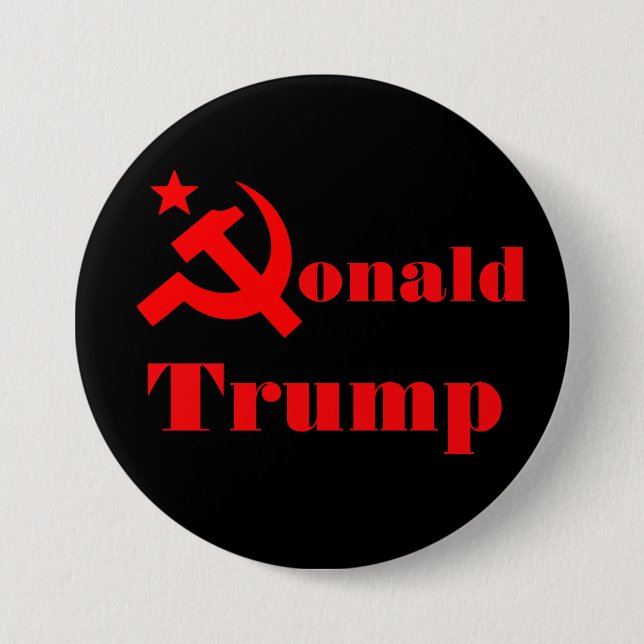 Hammer und Sichel "Donald Trump" Button (Vorderseite)