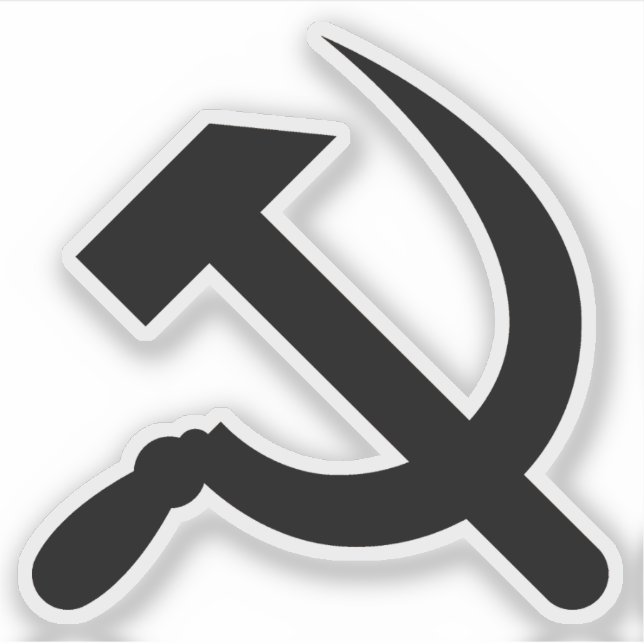 Hammer und Sichel (schwarz) Aufkleber (Vorderseite)