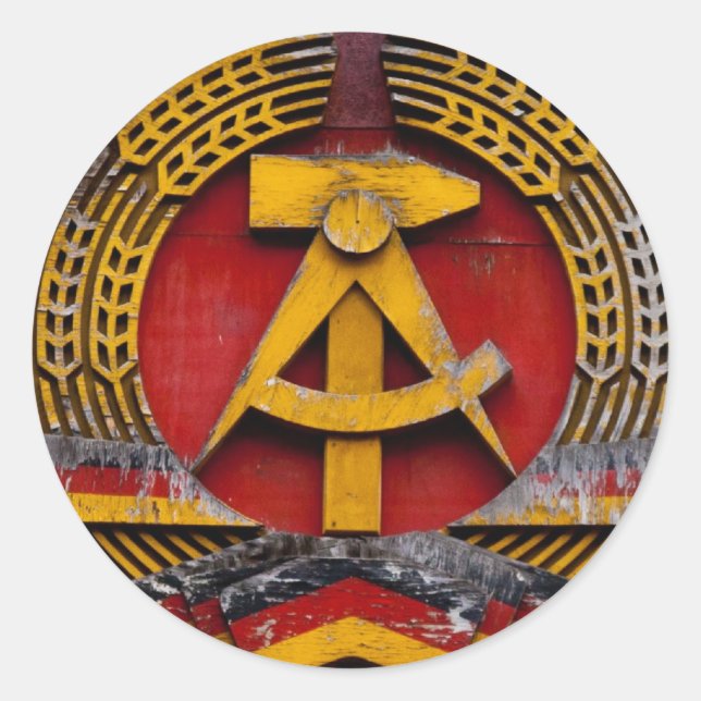 Hammer und Sichelsymbol Runder Aufkleber (Vorderseite)