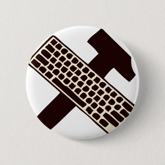 Hammer und Tastatur Button (Vorderseite)