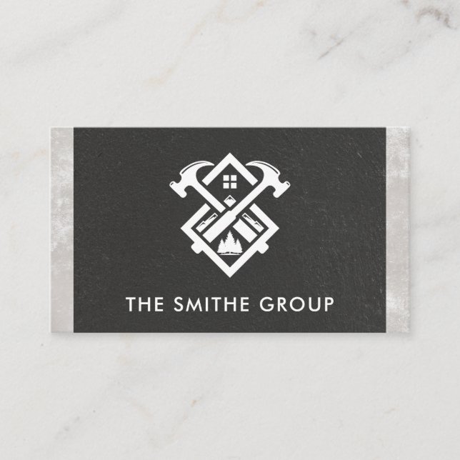 Hämmer und Zuhause | Konstruktionslogo Visitenkarte (Vorderseite)