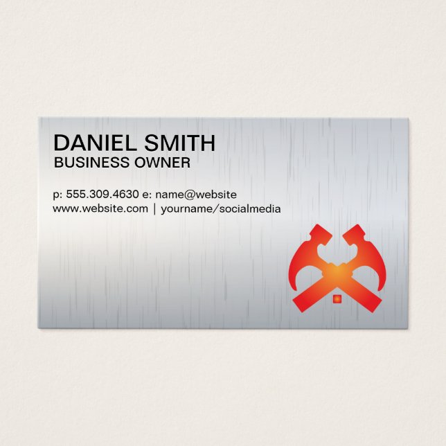 Hämmer und Zuhause | Metallischer Hintergrund (Vorderseite)