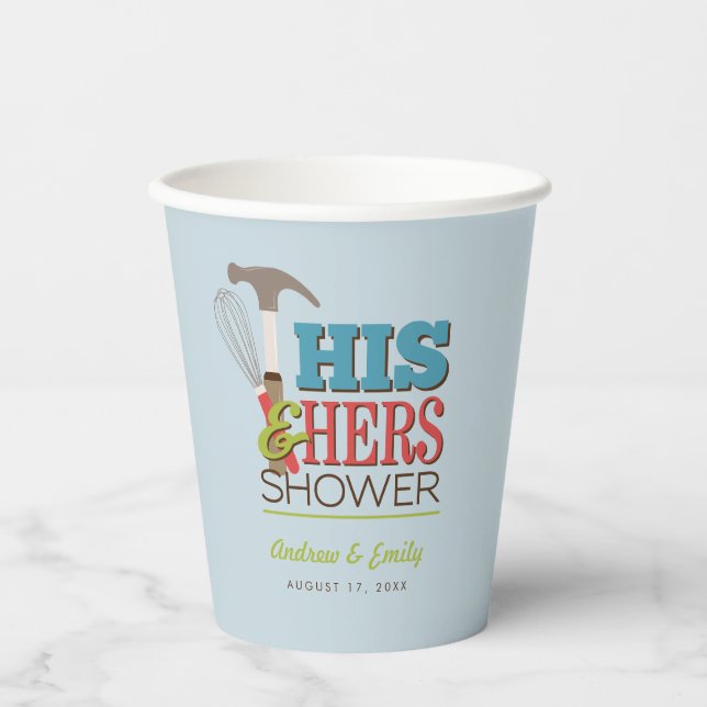 Hammer Whisk Handy Couple Dusche Pappbecher (Vorderseite)