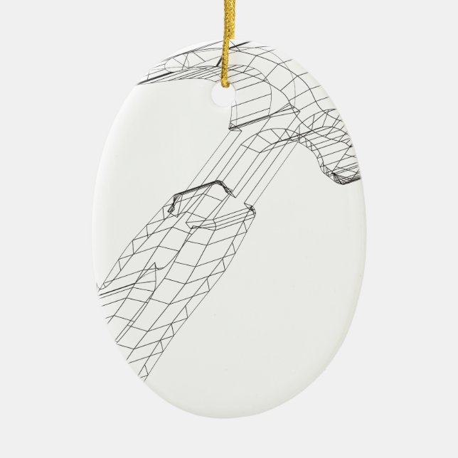 Hammer wireframe keramikornament (Vorne)