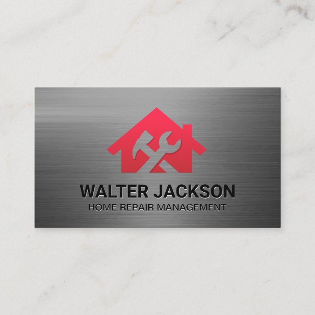 Hammer Wrench House Logo | Home Renovations Visitenkarte (Vorderseite)