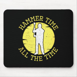 Hammer Zeit die ganze Zeit Lustiger Bau-Manager Mousepad