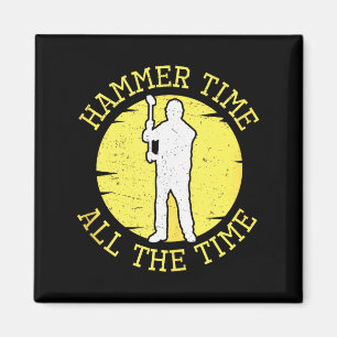 Hammer Zeit die ganze Zeit Lustiger Bauleiter Magnet