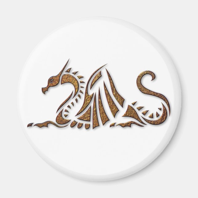 Hammered Rust Dragon Magnet (Vorne)