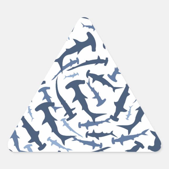 Hammerhai Dreieckiger Aufkleber (Vorderseite)