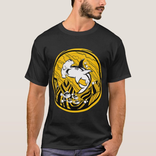 Hammerhai-Welt T-Shirt (Vorderseite)