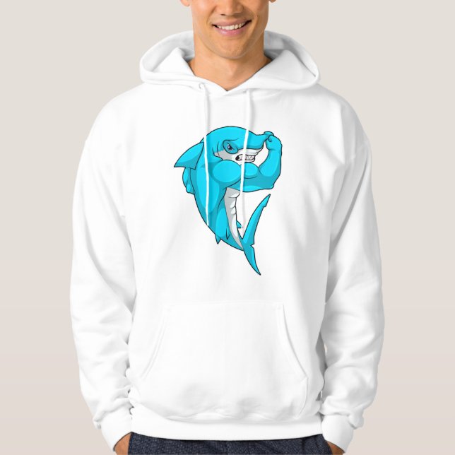 Hammerhead-Hai als Bodybuilder in der Bodybuilding Hoodie (Vorderseite)