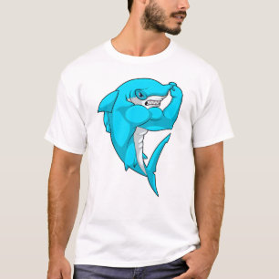Hammerhead-Hai als Bodybuilder in der Bodybuilding T-Shirt