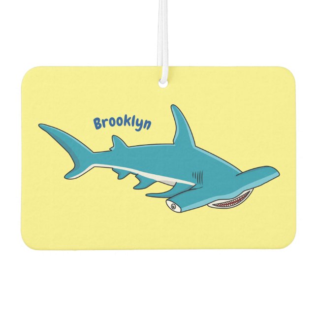 Hammerhead-Hai-Cartoon Autolufterfrischer (Vorderseite)