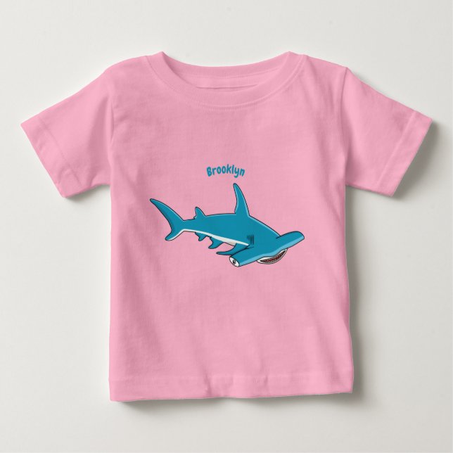 Hammerhead-Hai-Cartoon Baby T-shirt (Vorderseite)