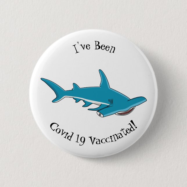 Hammerhead-Hai-Cartoon Button (Vorderseite)