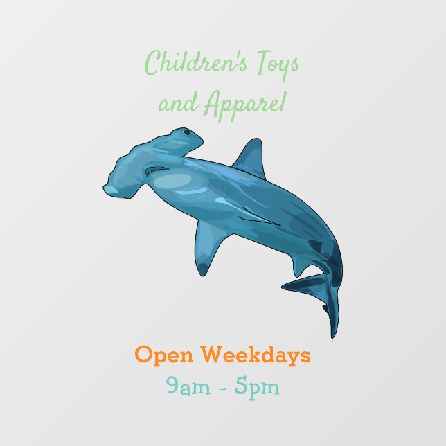 Hammerhead-Hai-Cartoon Fensteraufkleber (Blatt)