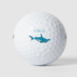 Hammerhead-Hai-Cartoon Golfball