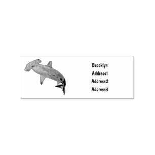 Hammerhead-Hai-Cartoon Gummistempel