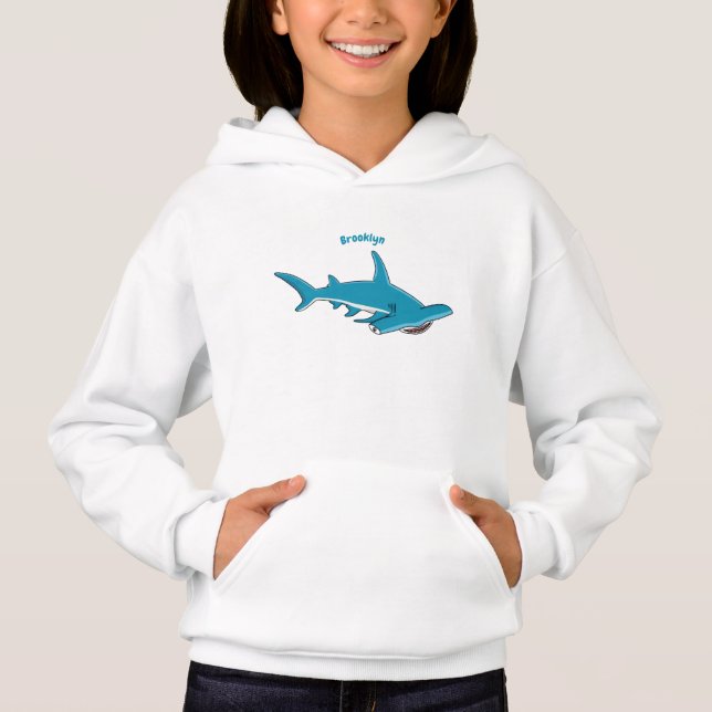 Hammerhead-Hai-Cartoon Hoodie (Vorderseite)