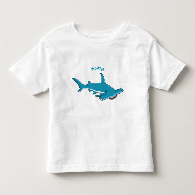 Hammerhead-Hai-Cartoon Kleinkind T-shirt (Vorderseite)
