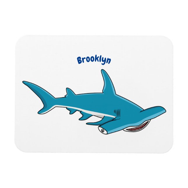 Hammerhead-Hai-Cartoon Magnet (Horizontal)