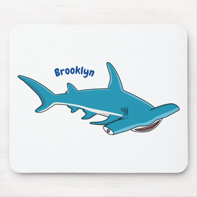 Hammerhead-Hai-Cartoon Mousepad (Vorne)