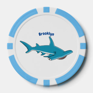 Hammerhead-Hai-Cartoon Pokerchips