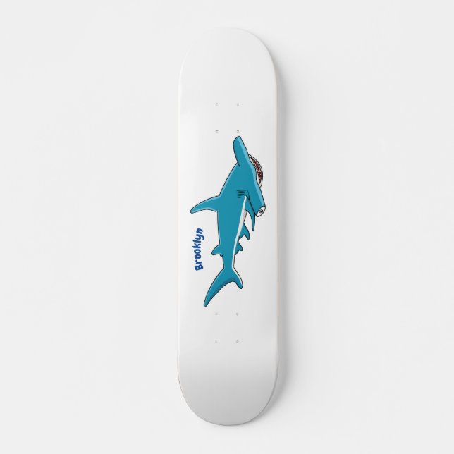 Hammerhead-Hai-Cartoon Skateboard (Vorne)
