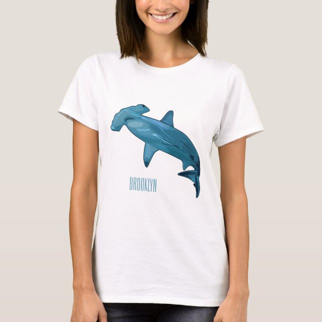 Hammerhead-Hai-Cartoon T-Shirt (Vorderseite)