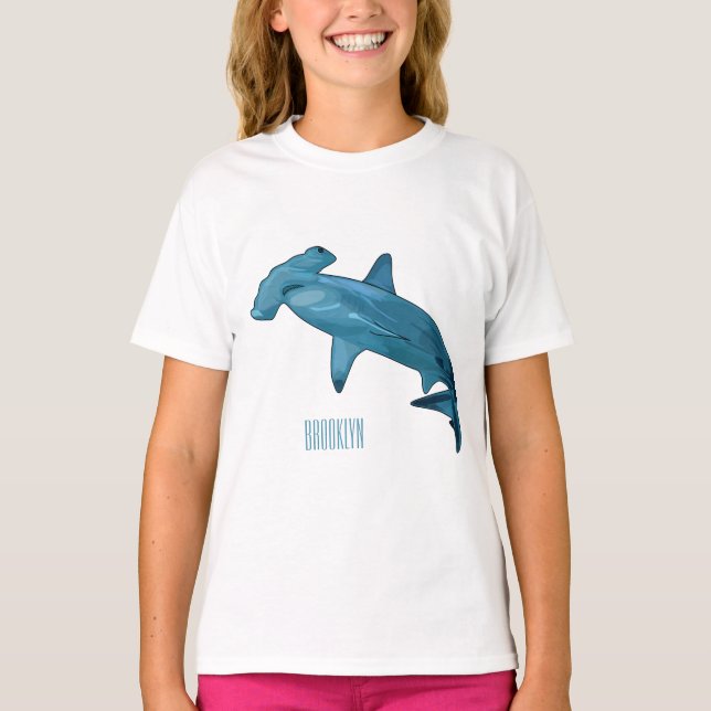 Hammerhead-Hai-Cartoon T-Shirt (Vorderseite)