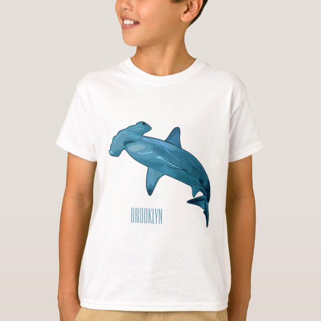Hammerhead-Hai-Cartoon T-Shirt (Vorderseite)