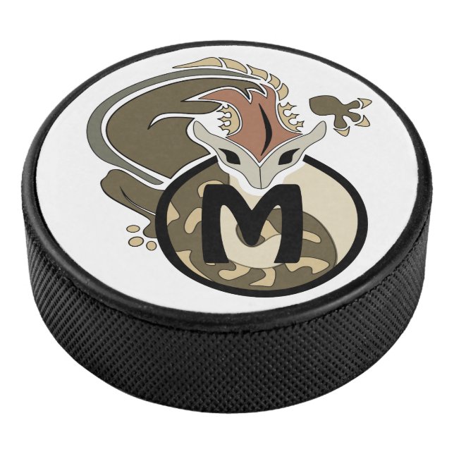 Hammerhead Salamander Monogram Eishockey Puck (3/4)