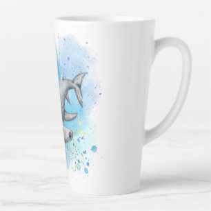 Hammerhead Shark auf der Latte-Tasse Milchtasse