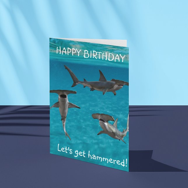 Hammerhead Shark Birthday Funny Karte (Von Creator hochgeladen)