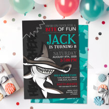 Hammerhead Shark Bite Kindergeburtstag Einladung